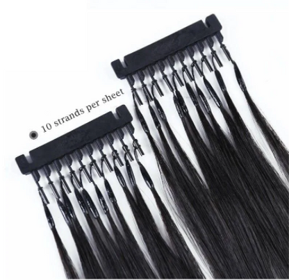 6D Hair Extensions Human Hair 6D-1 Hair Extension Straight Invisible Tiny Loop for Salon