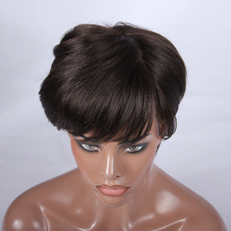 High Density 100 Natural Human Hair Wigs Full Hd Lace Wigs Pixie Cut Bob Wigs For Black Women