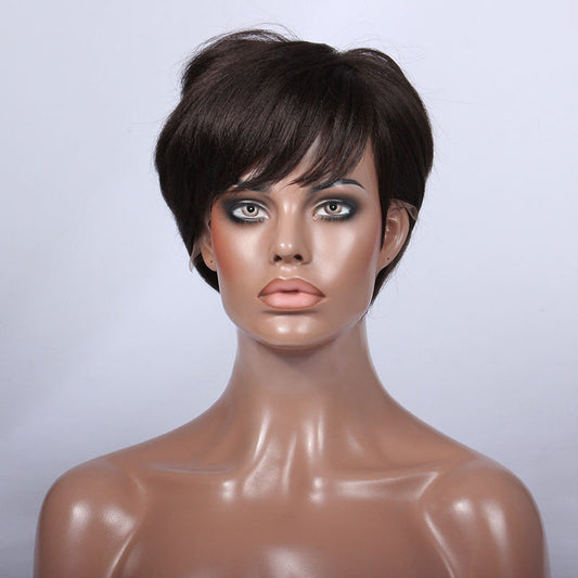 High Density 100 Natural Human Hair Wigs Full Hd Lace Wigs Pixie Cut Bob Wigs For Black Women