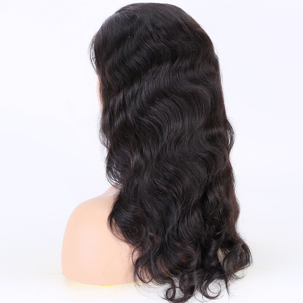 18 Inch 150% Density Natural Color Body Wave Texture Cheap Virgin Hair 5x5 Transparent Hd Lace Closure Wig For Women