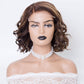 10 Inch Short Texture Remy Human Hair 180% Density Pic Curl Pic Color 5*5 Hd Lace Closure Wigs For Women
