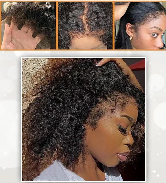 Raw Hair Transparent Lace New 4C Edges Curly Baby Hairline Best Hd Human Hair Lace Front Wigs For Beauty Women