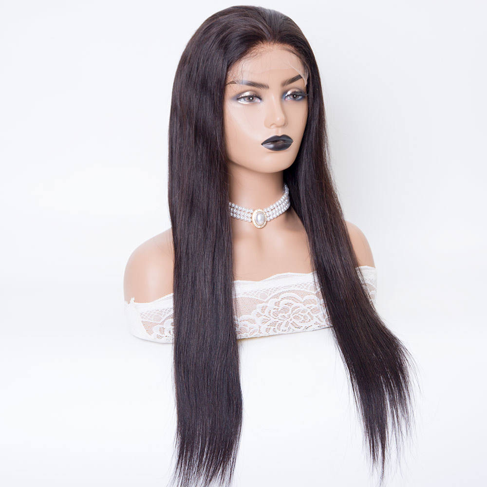 22 Inch 150% Density Natural Color Indian Remy Hair Silky Straight Texture 5*5 Hd Lace Front Wigs In Stock