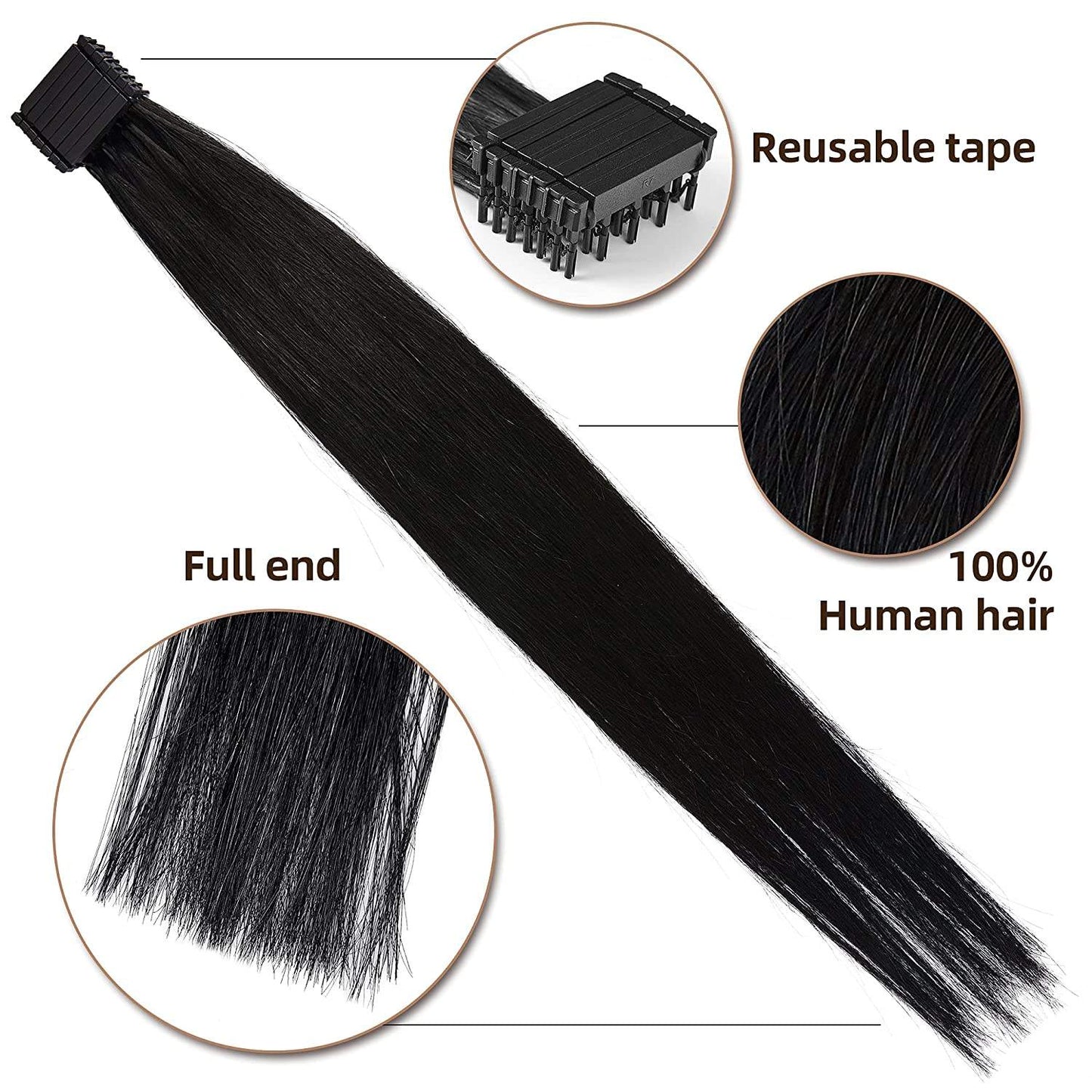 6D Hair Extensions Human Hair 6D-1 Hair Extension Straight Invisible Tiny Loop for Salon