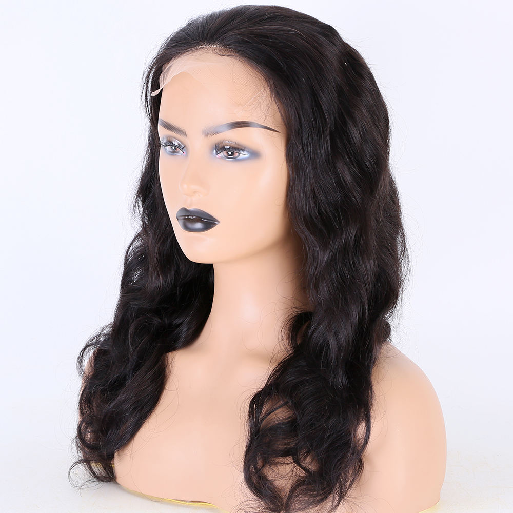 18 Inch 150% Density Natural Color Body Wave Texture Cheap Virgin Hair 5x5 Transparent Hd Lace Closure Wig For Women