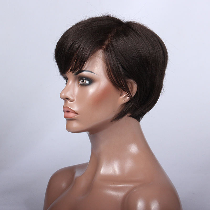 High Density 100 Natural Human Hair Wigs Full Hd Lace Wigs Pixie Cut Bob Wigs For Black Women