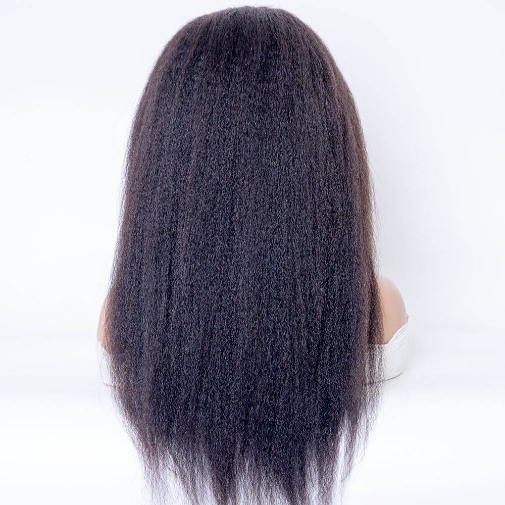 Pre Plucked 24 Inch 150% Density Swiss Lace Wig 4C/4B Kinky Straight Edges Hd Lace 13x4 Lace Frontal Wig